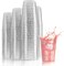 Exquisite Silver Plastic Cups Disposable, Clear Plastic Tumblers 10 Oz. 200 Ct. - Glitter Tumblers, Silver Glitter Cups Disposable For Party, Weddings, Cocktail Glasses & Wine Glasses